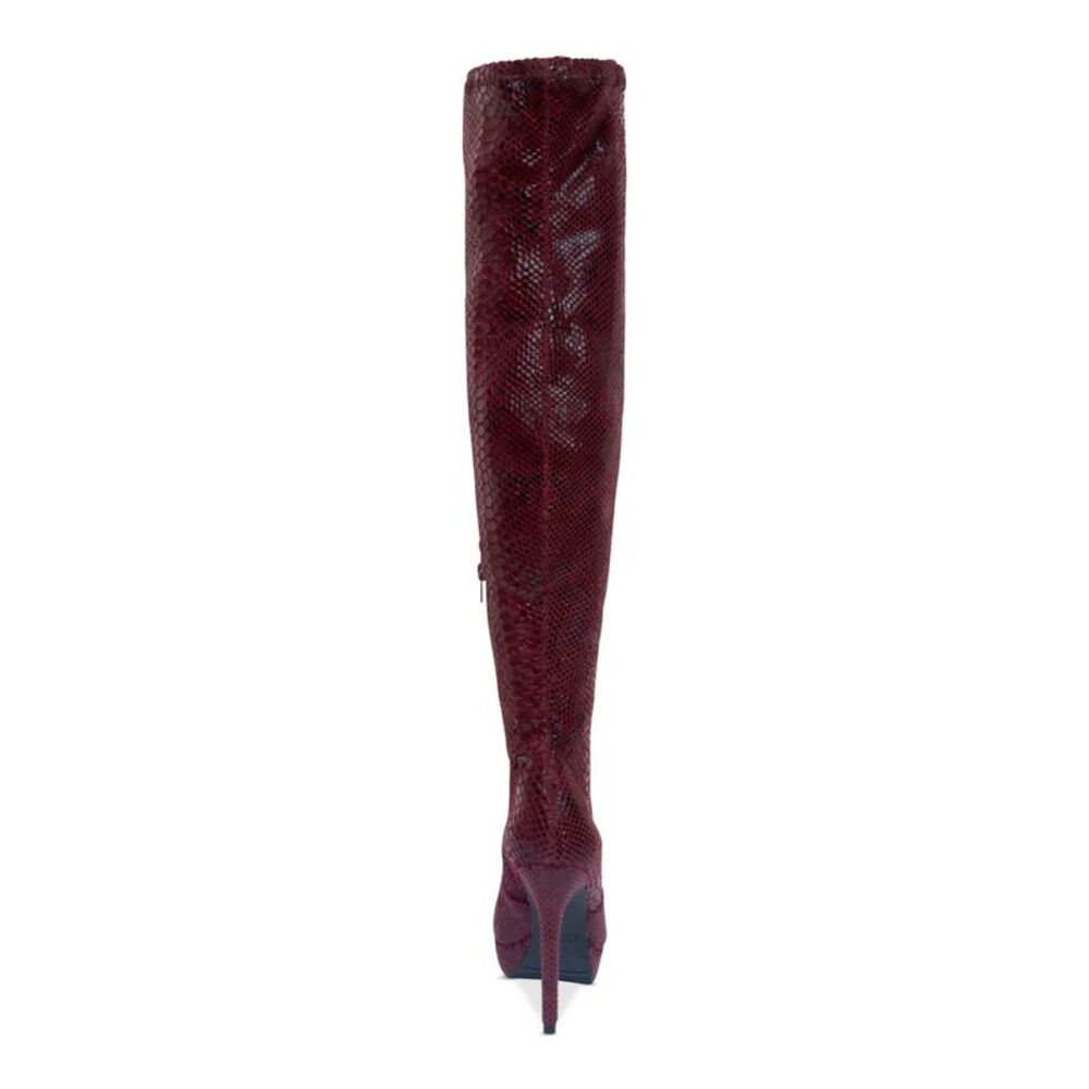 THALIA SODI Womens Purple 1" Platform Round Toe Stiletto Zip-Up Dress Boots 5 - Picture 2 of 4